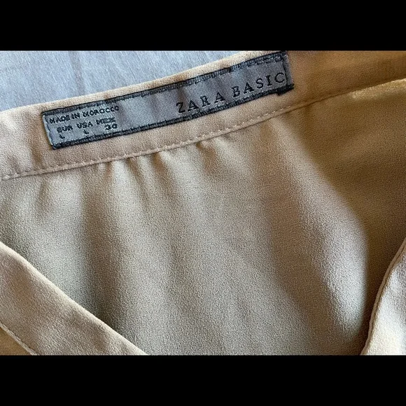 Zara Ruffled Embroidered Button -down Top - Picture 3 of 8